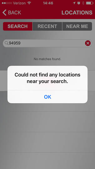 A modal dialog box states that the app